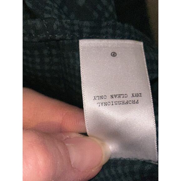 Rag & Bone Academia Grunge 100% Silk Black & Green Plaid Button Up Top  Blouse - Picture 11 of 12